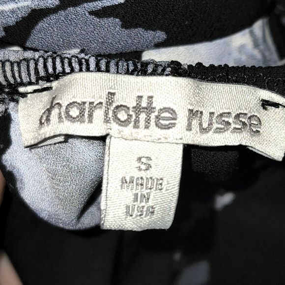 Charlotte Russe Black Floral Tie-Back Romper Size S - Picture 8 of 10